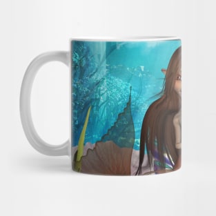 Cute mermaid in the deep ocean Mug